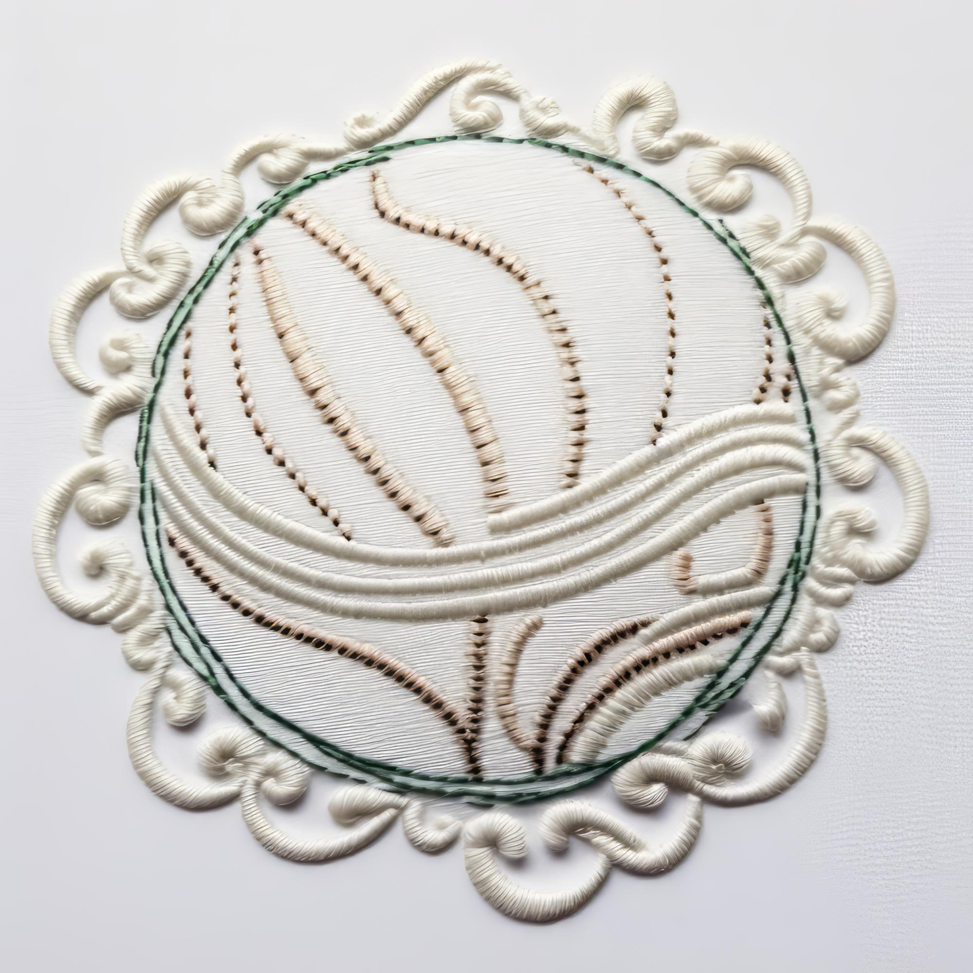 embroidered patch with fine metallic thread